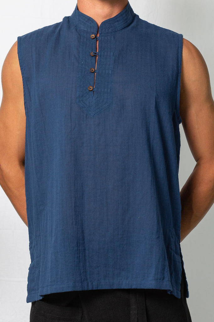 Kashi light weight sleeveless shirt blue