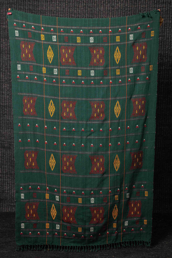 Kashi Naga Blanket & Shawl Green Motif