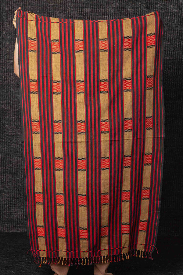 Naga Blanket & Shawl Red & Black Stripe