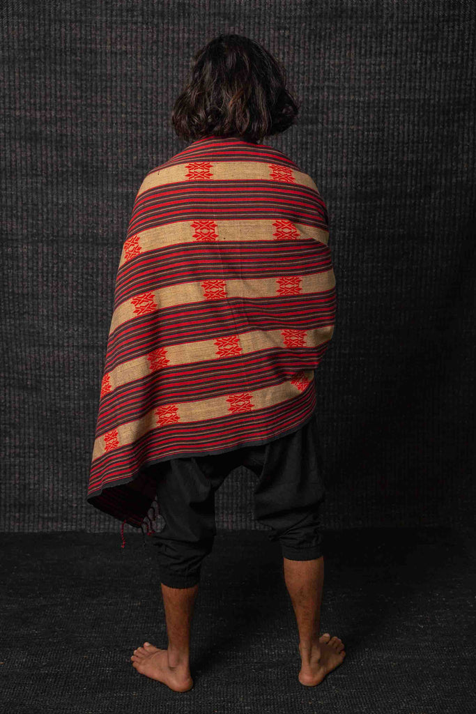 Naga Blanket & Shawl Red & Natural