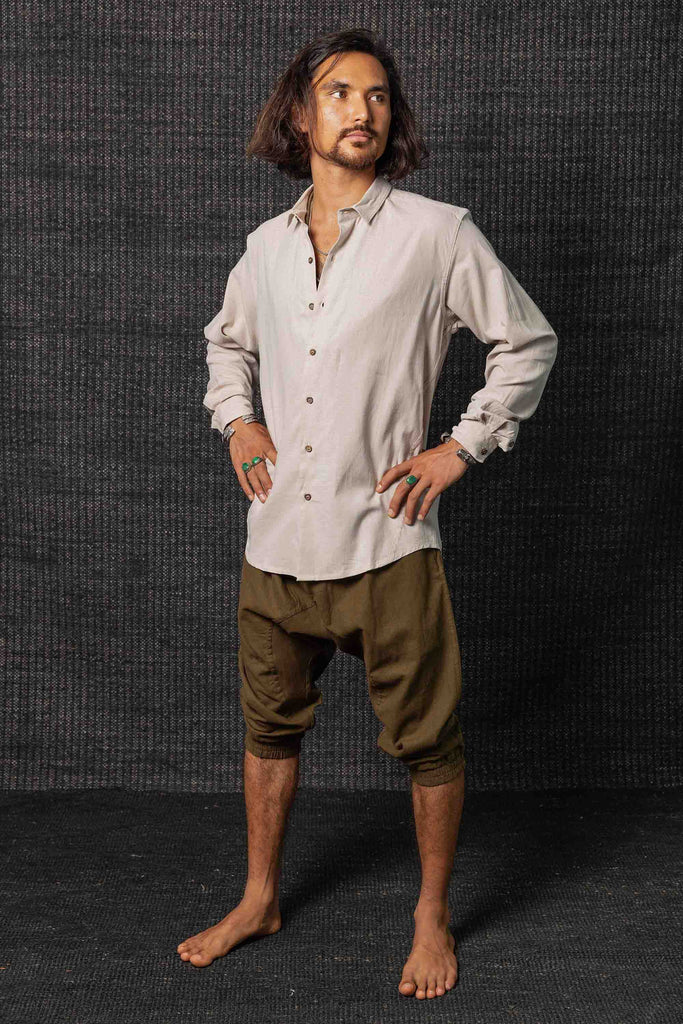 Kashi Hemp Cotton Paradigm Long Sleeve Shirt Bone