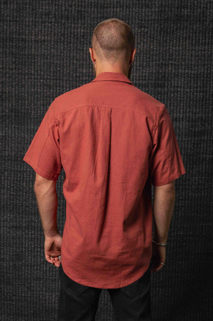 Kashi Hemp Cotton Paradigm Short Sleeve Shirt Persian Red