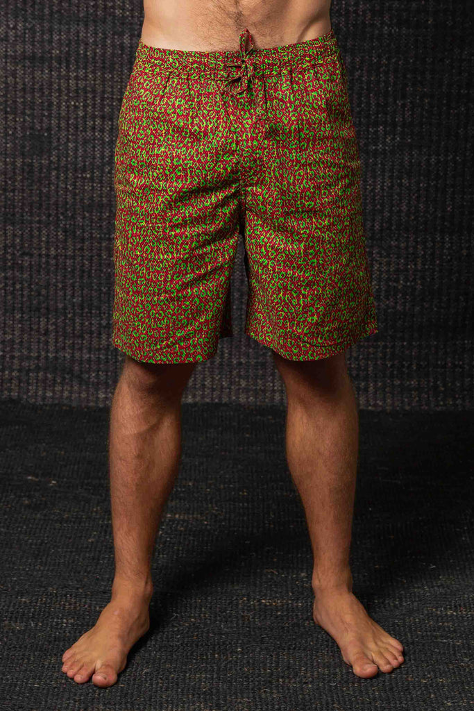 Kashi Cotton Island Vibe Shorts Batik Flower Psychoactive