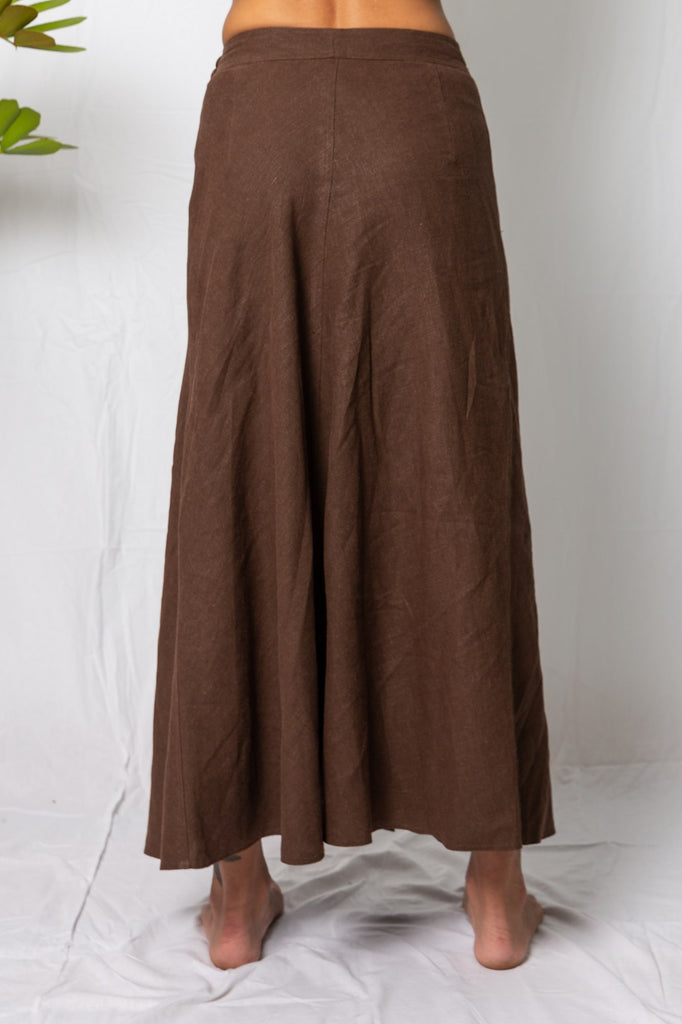 kashi sattva hemp wrap skirt brown