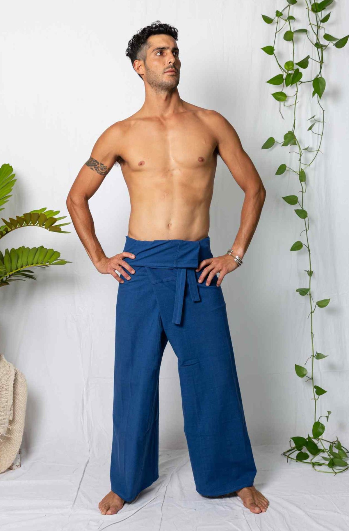 Brushed Cotton Fishermans Pants Persian Blue