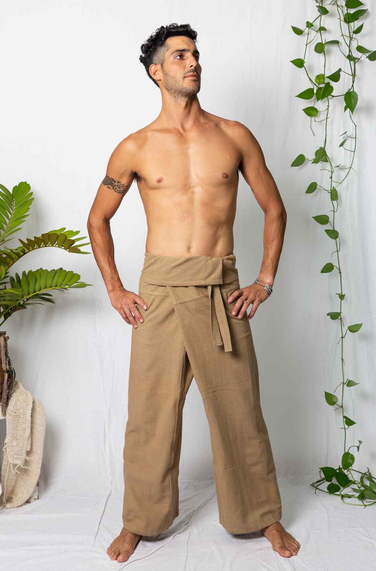 Brushed Cotton Fishermans Pants Sand