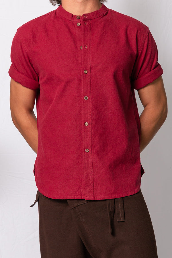 Kashi Mythology Roll Sleeve Shirt Red