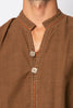 Bhakti Hand Stitched Hand Dyed Sleeveless Shirt Brown