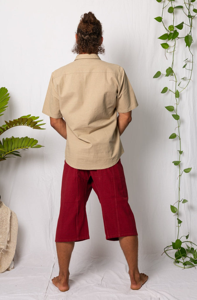 Kashi Samadhi Short Sleeve Shirt Linen Brown