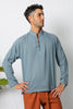 Kashi Nehru Collar Long Sleeve Shirt Steel Blue