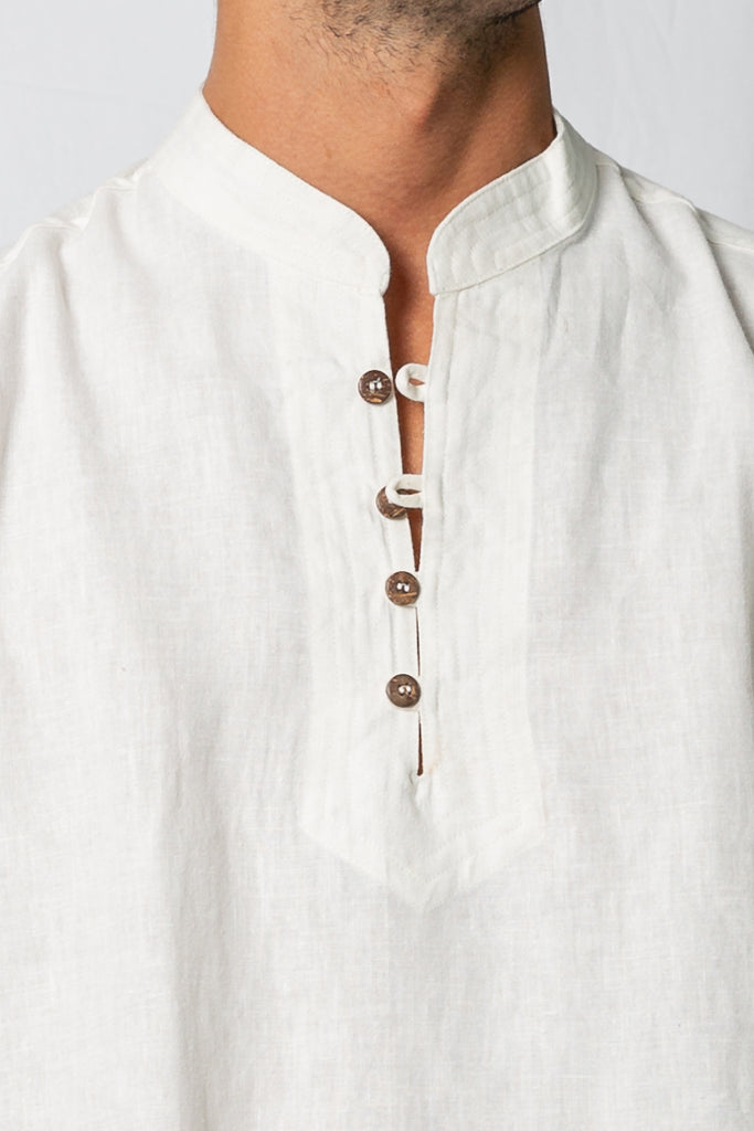 Kashi Hemp Short Sleeve Shirt White