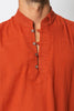 Nehru Collar Cotton Sleeveless Shirt Ochre