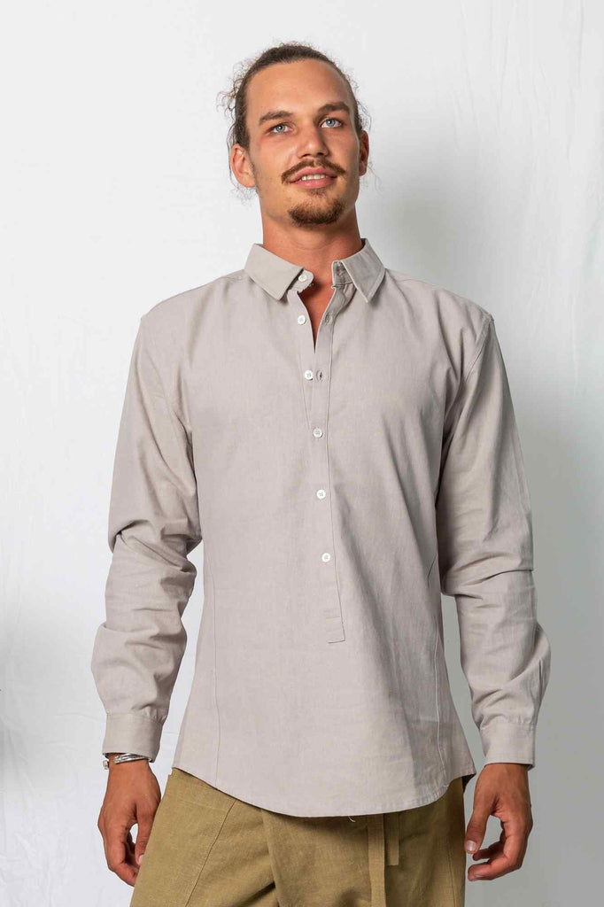 Kashi Rahma Slim Fit Shirt Light Grey