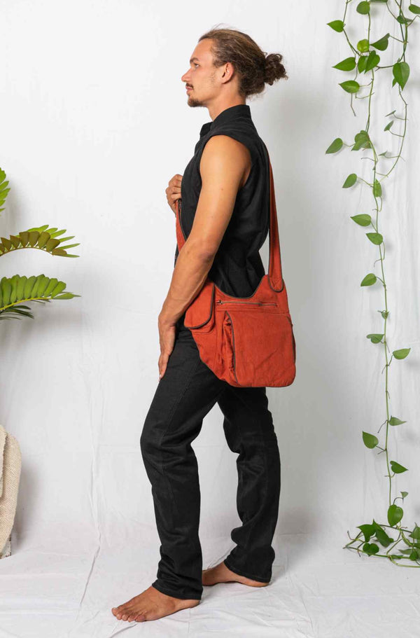 Kashi Satchel Bag Ochre & Charcoal