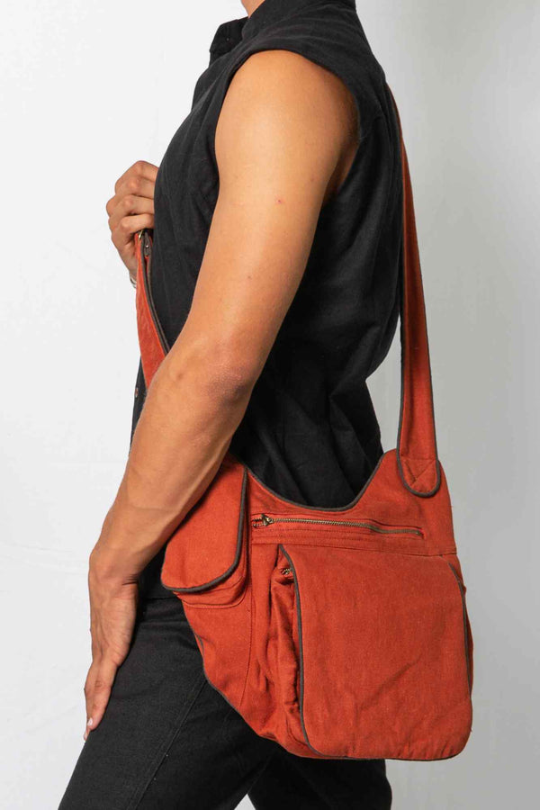 Kashi Satchel Bag Ochre & Charcoal