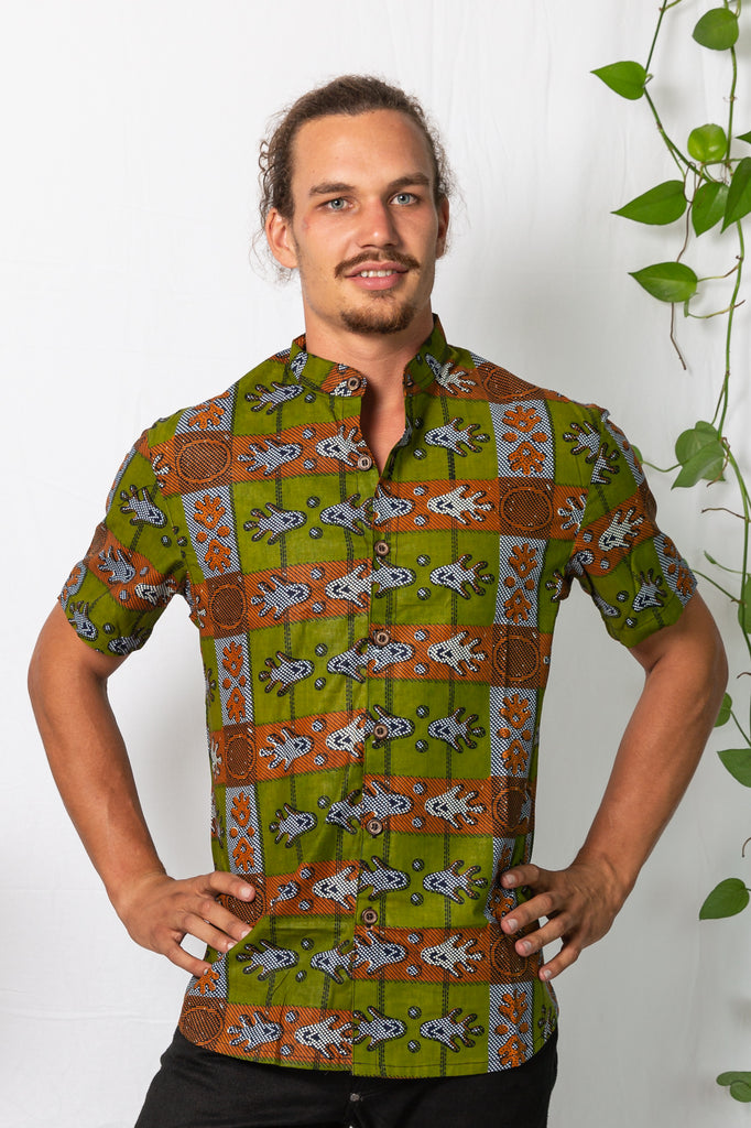 Island Vibez Shirt Afro Ghost Green Kashi