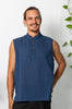 Kashi light weight sleeveless shirt baltic blue
