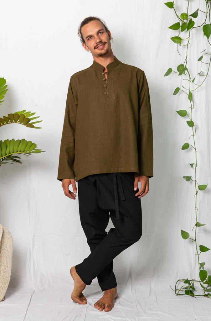 Kashi Hemp Long Sleeve Shirt Olive