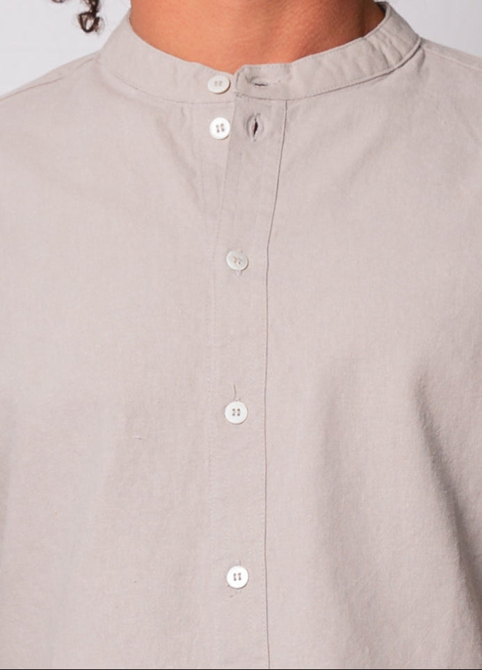 Kashi Mythology Roll Sleeve Shirt Light Grey