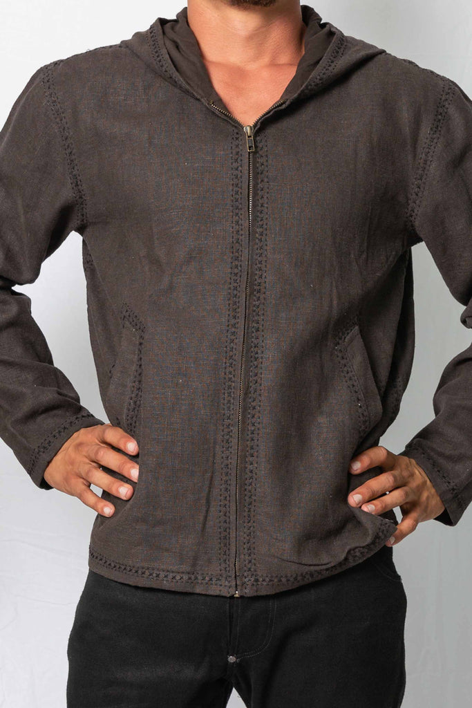 Bhakti Hand Stitched Hoodie Charcoal