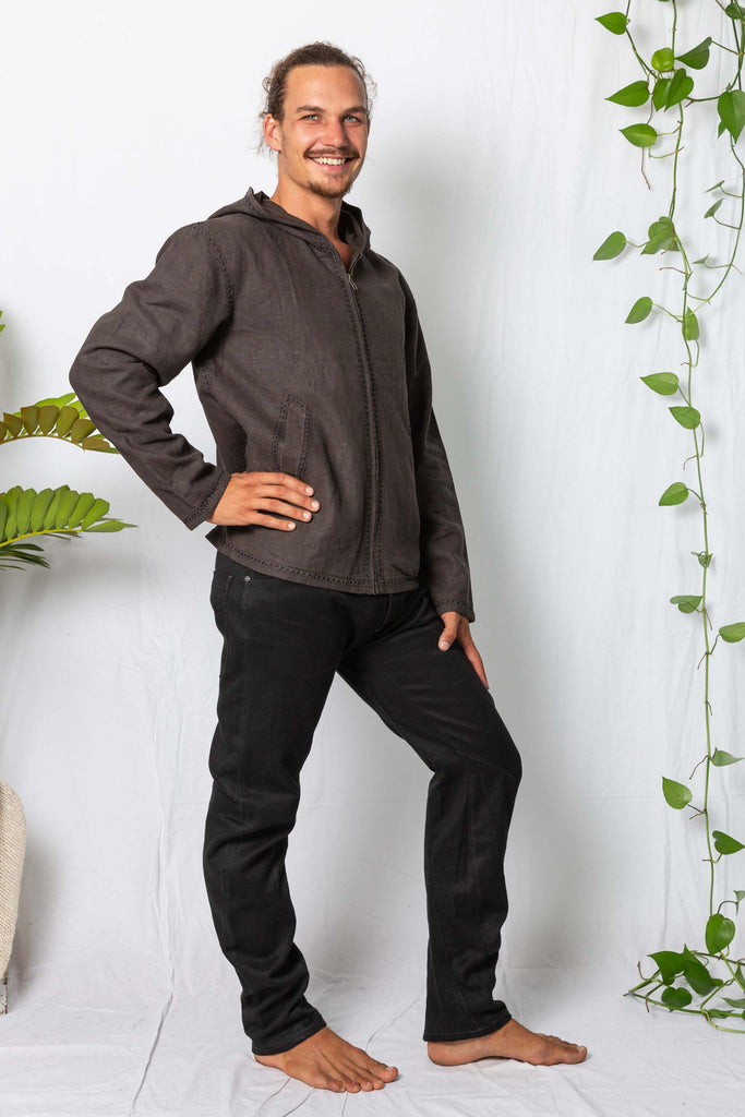 Bhakti Hand Stitched Hoodie Charcoal