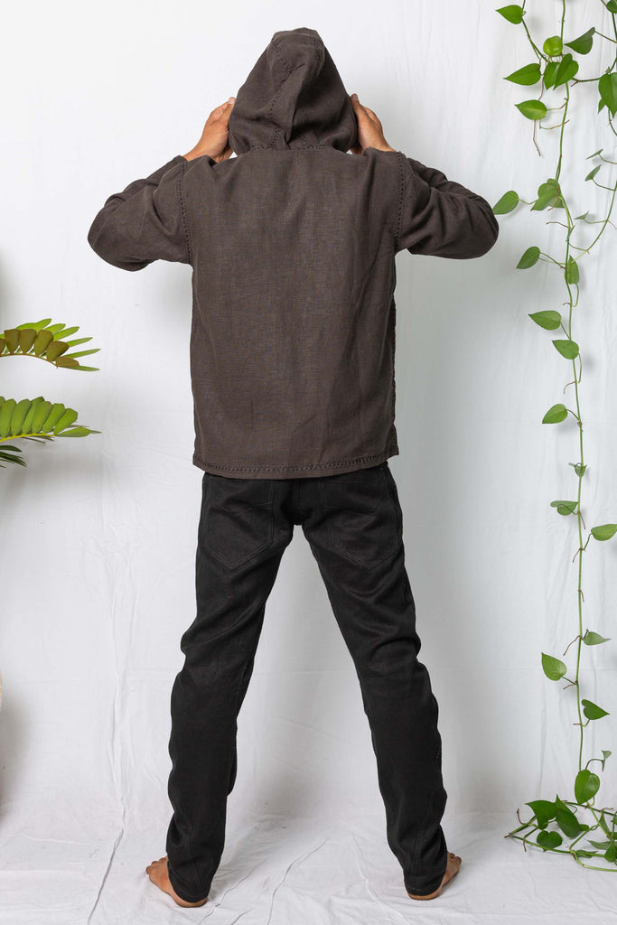 Bhakti Hand Stitched Hoodie Charcoal