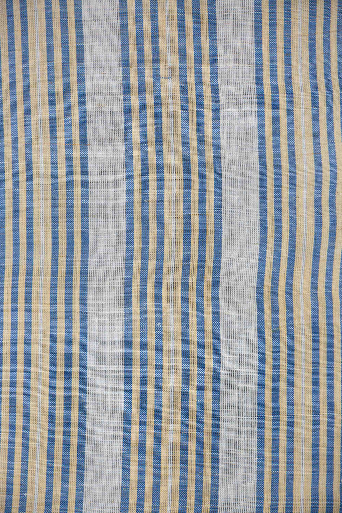 Hand Woven Hemp Noren - Blue & Yellow Stripe