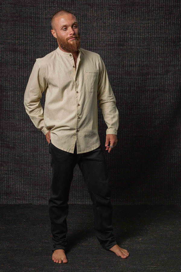 Kashi Hemp Cotton Dharma Long Sleeve Shirt Cream