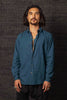 Kashi Hemp Cotton Paradigm Long Sleeve Shirt Aegean Blue