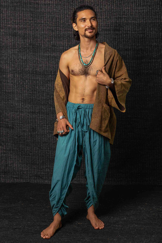 Kashi Cotton Dhotti Yoga Pants Turquoise