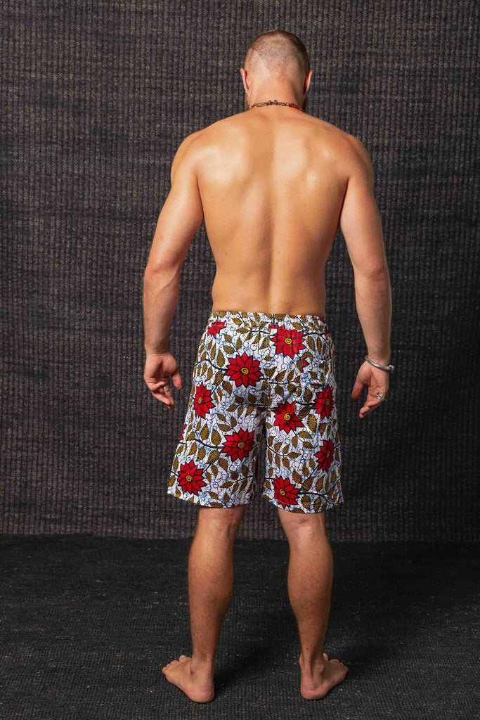 Kashi Cotton Island Vibe Shorts Batik Flower Red