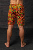 Kashi Cotton Island Vibe Shorts Tetris Orange