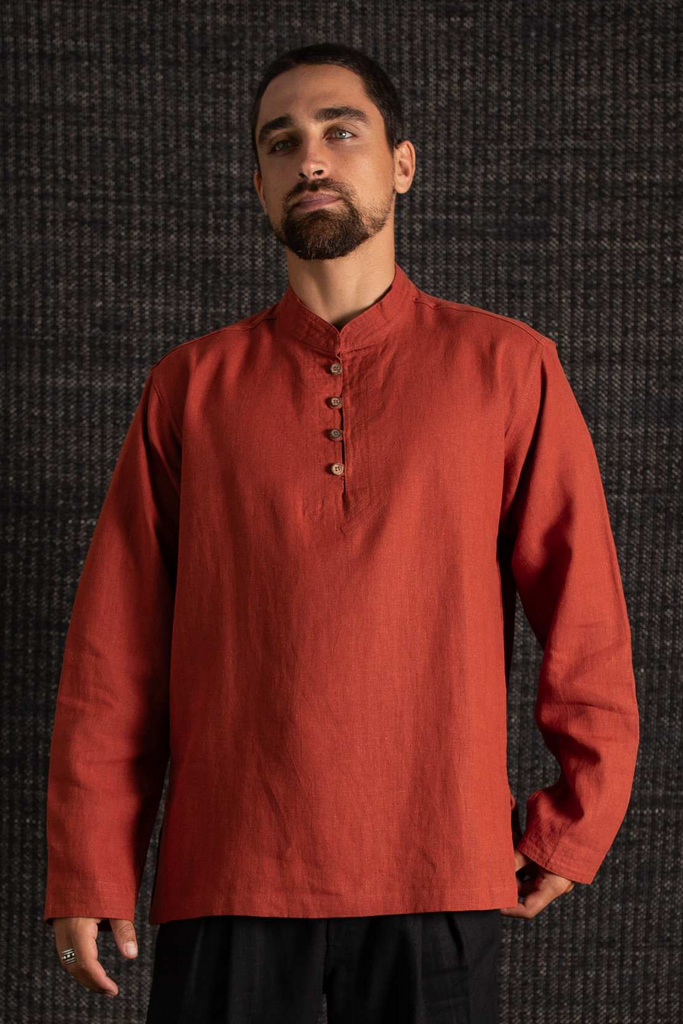 Kashi Hemp Long Sleeve Shirt Ochre