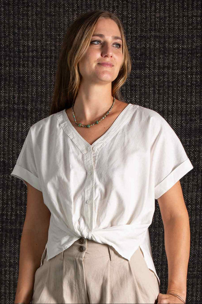 The Diya Tie Top White