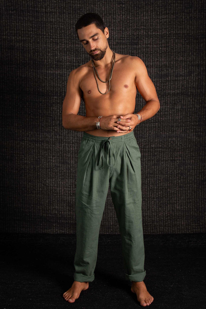 Organic Draw String Pants Shire Green