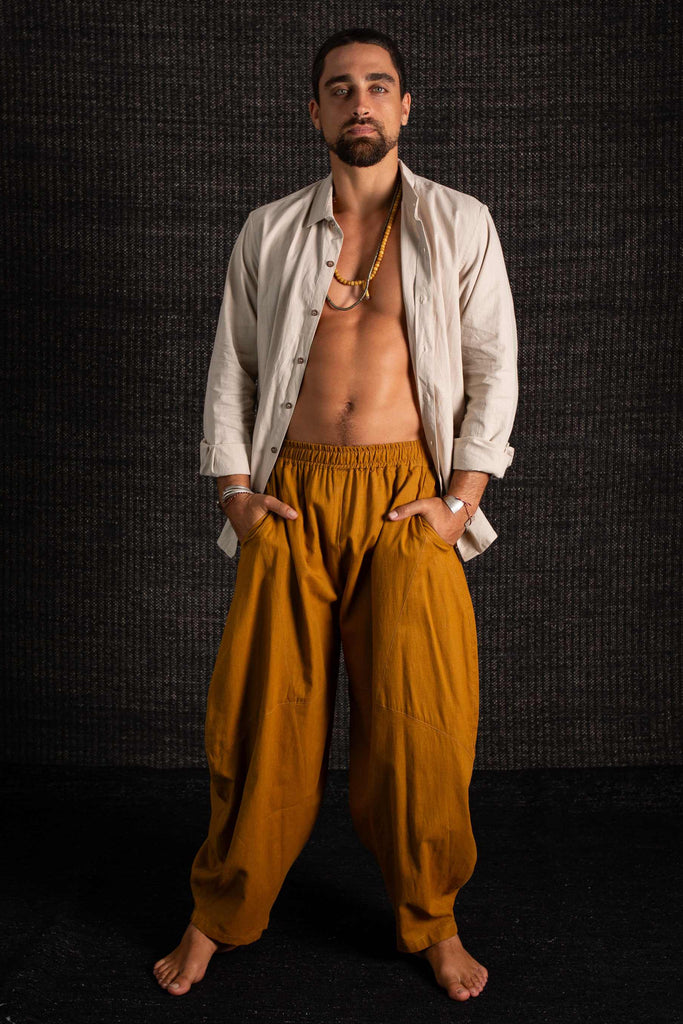 The Ganga Barrel Pants Mustard