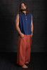 Bhakti Hand Stitched Sleeveless Shirt Royal Blue