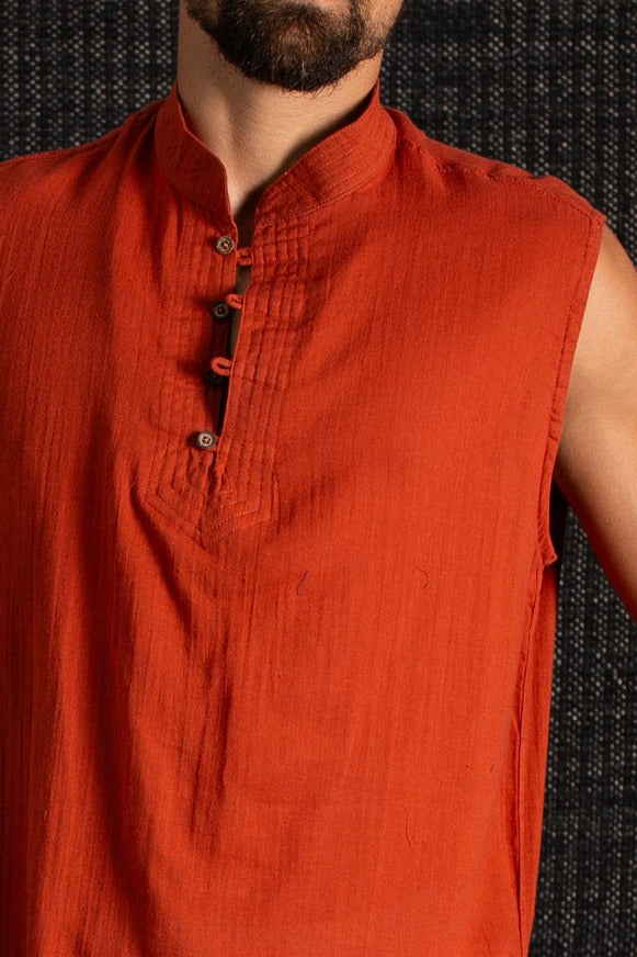 KashiDrawstringPantsBoneOrangicCottonHemp-Ochre-thinCottonNehruSleeveless2