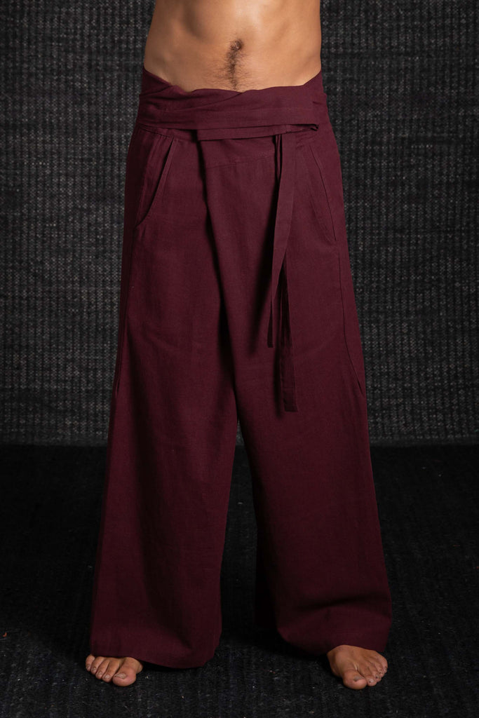 Wategos Organic Cotton & Hemp Fishermans Pants Royal Maroon