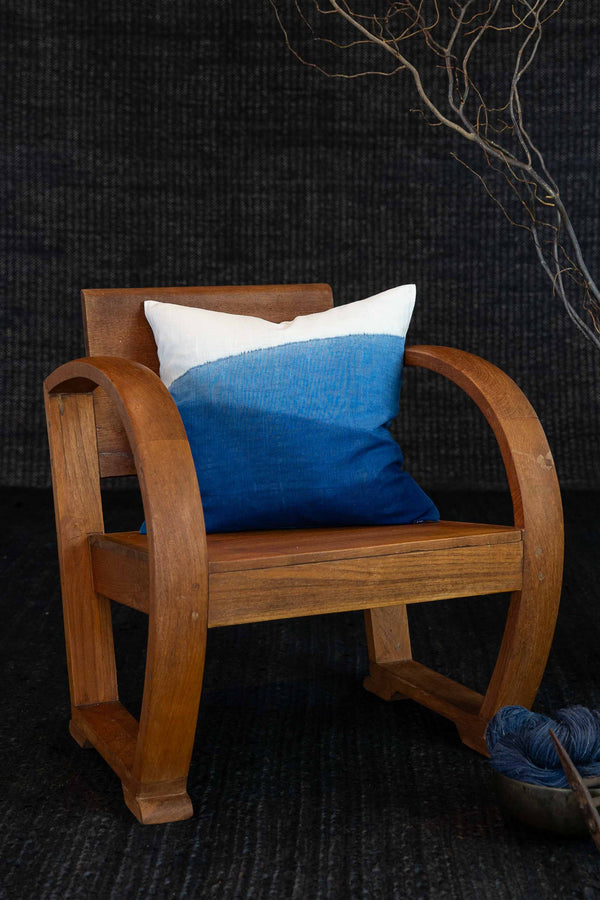 Indigo Dip Dyed Cushion - Calm