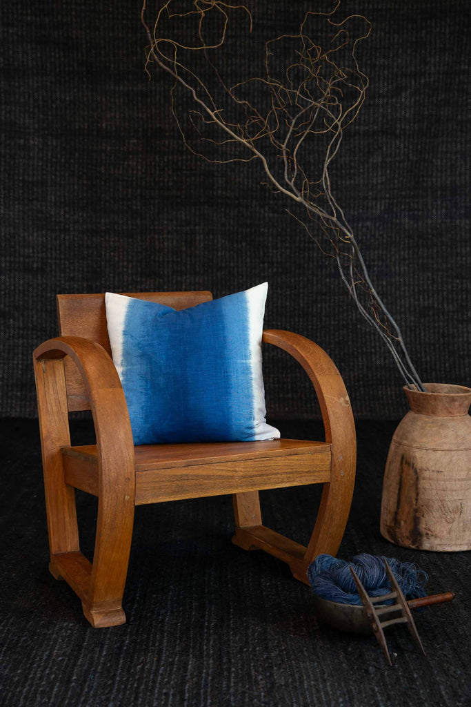 Indigo Dip Dyed Cushion - Shoreline