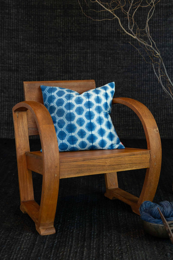 Indigo Shibori Cushion - Hive Small