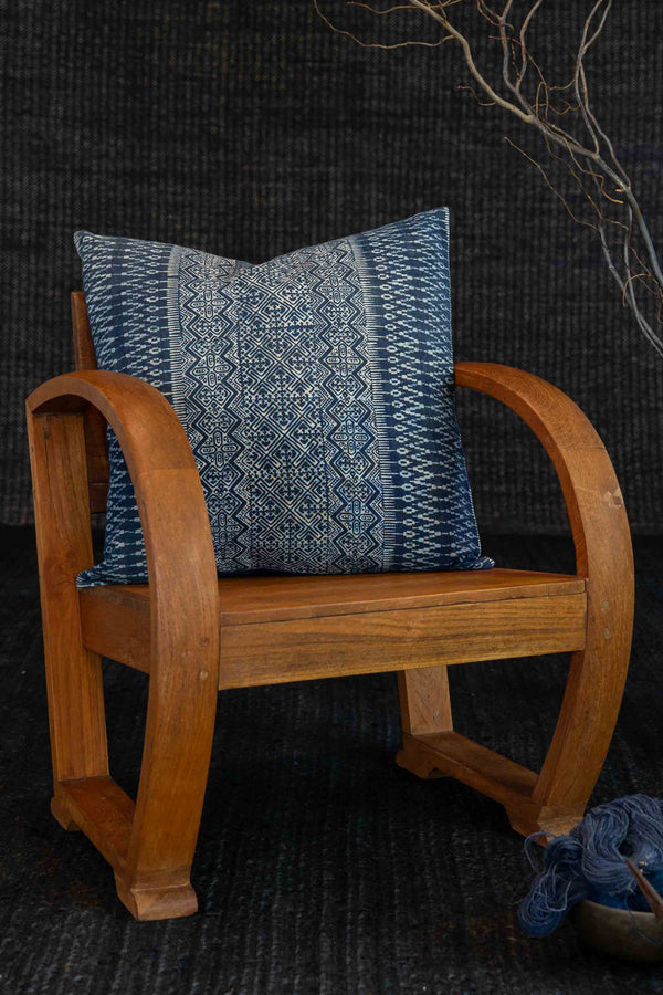 Hmong Batik Indigo Cushion - Diamond