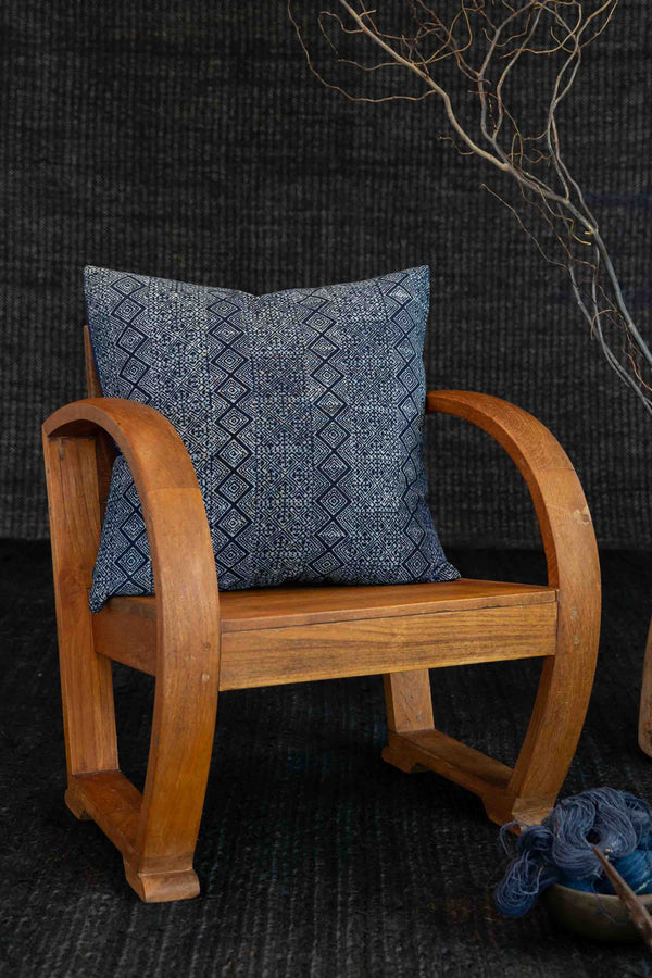 Hmong Batik Indigo Cushion - Rhombus