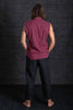 Kashi Lightweight Surya Sleeveless Shirt Hemp Organic Cotton Royal Maroon