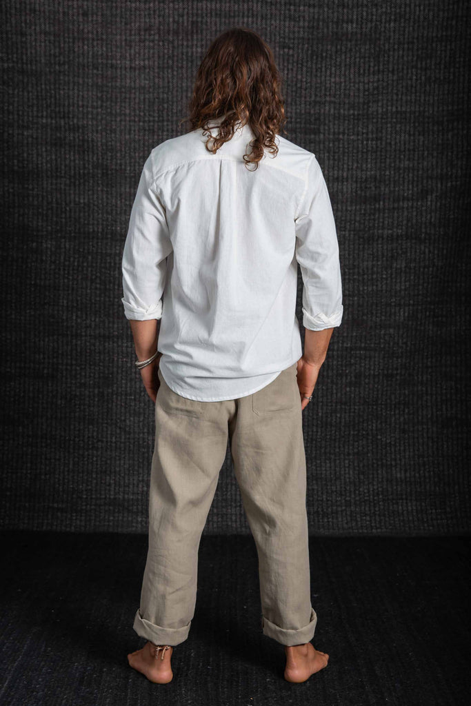 Kashi Hemp Cotton Paradigm Long Sleeve Shirt White