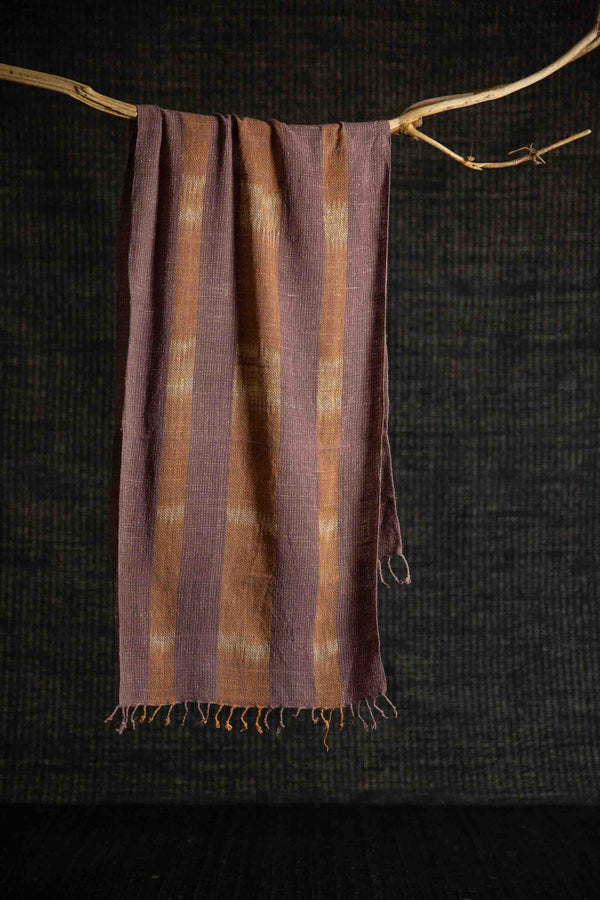 Cotton Scarf Chestnut Stripe