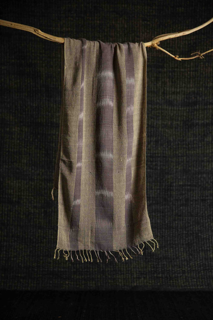 Cotton Scarf Olive Stripe