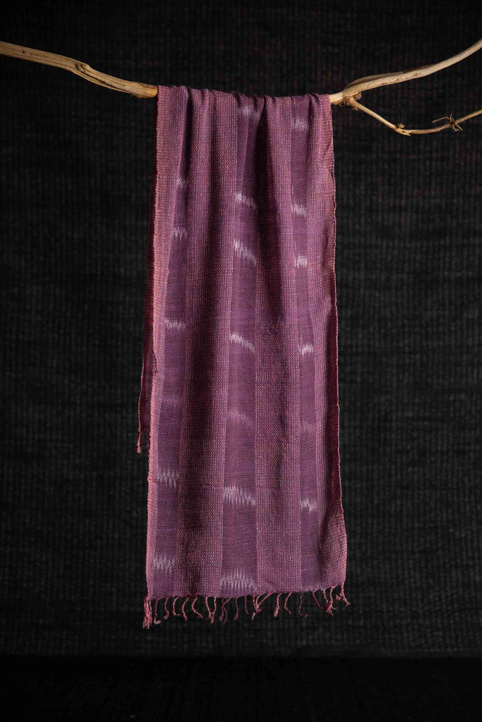 Cotton Scarf Plum Stripe