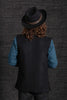 Shikara Three Button Wool Vest Black